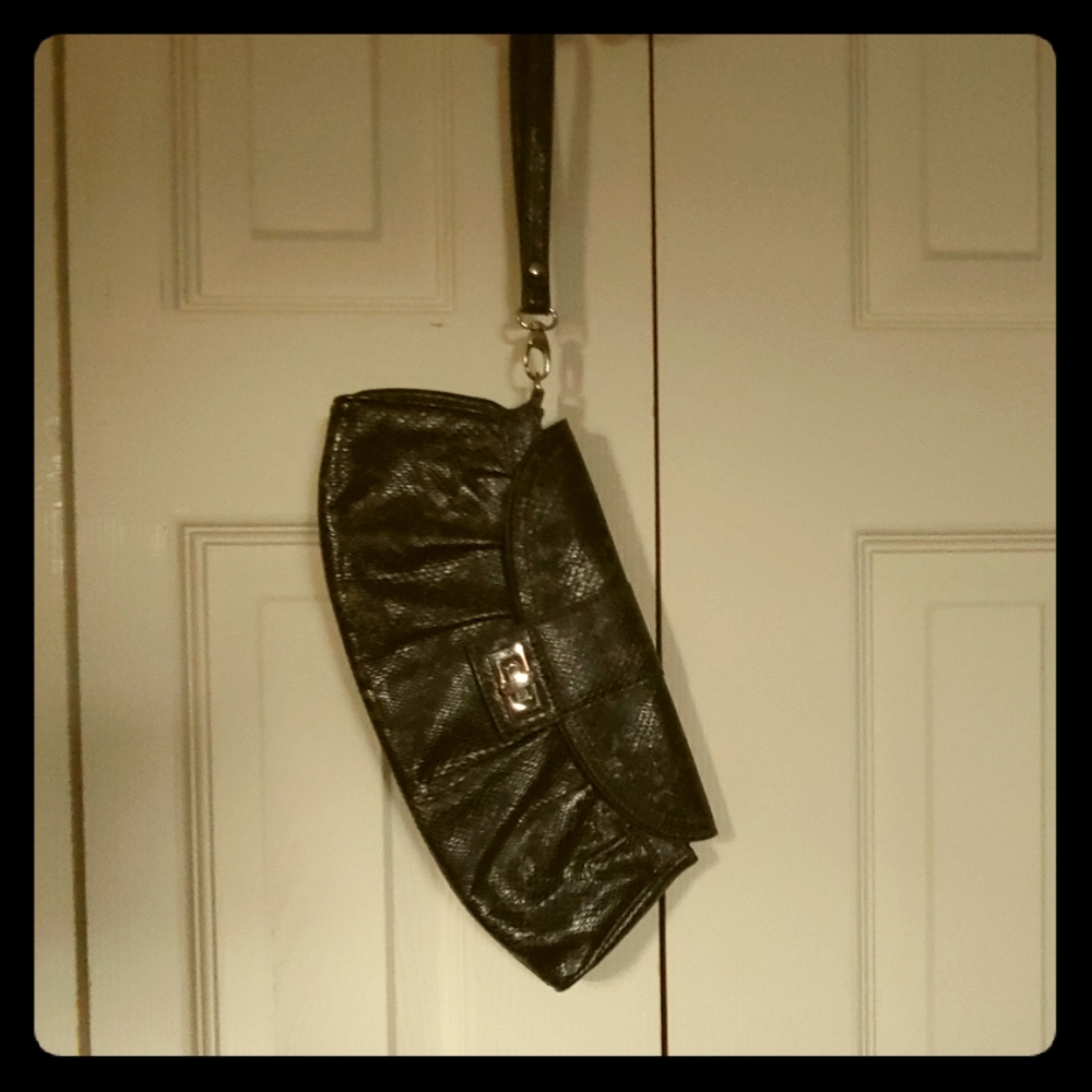 NY &Co. Black Snakeskin Clutch